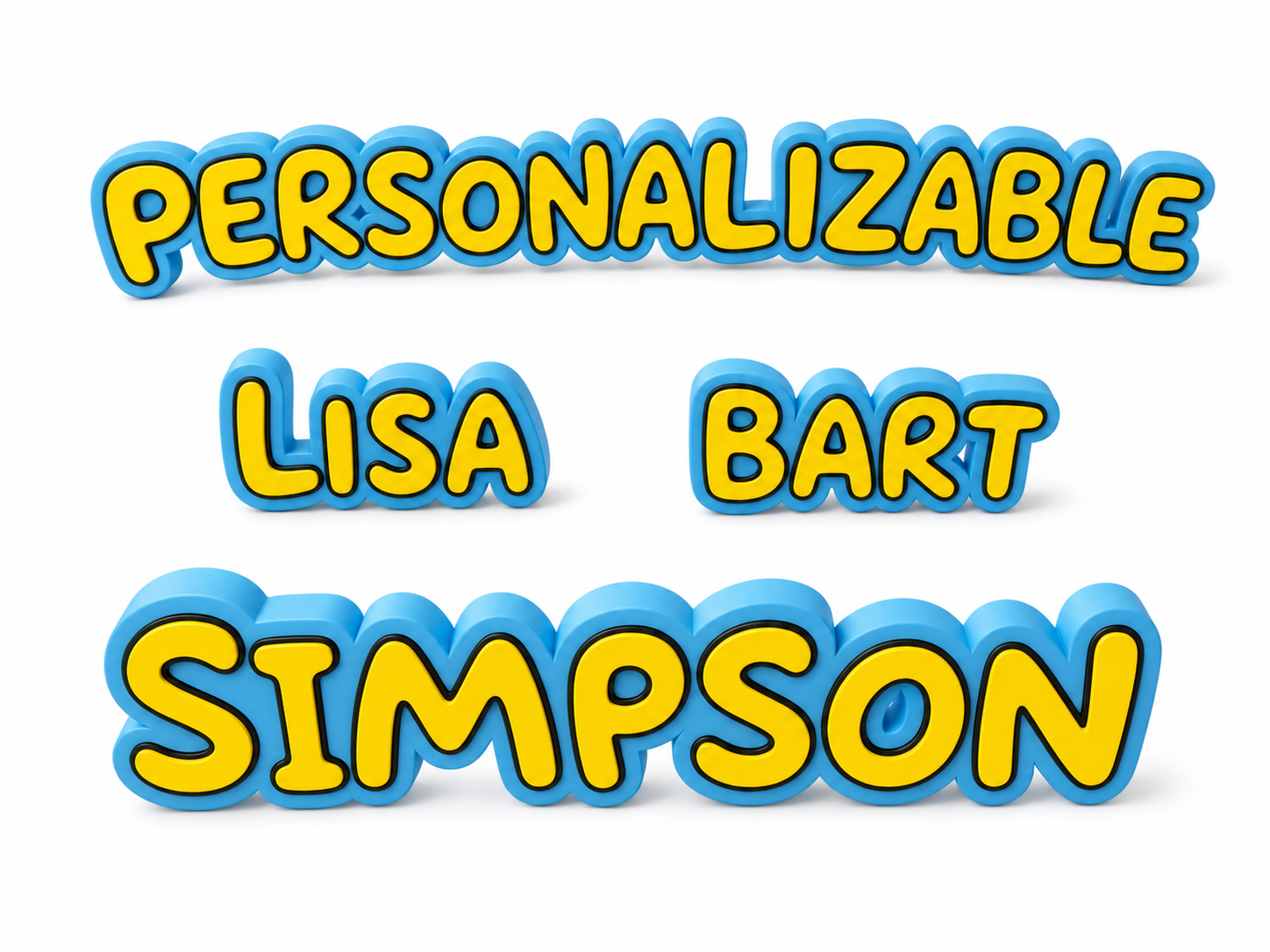 Nombre 3D Personalizado Estilo SIMPSON · foto 1 de 2