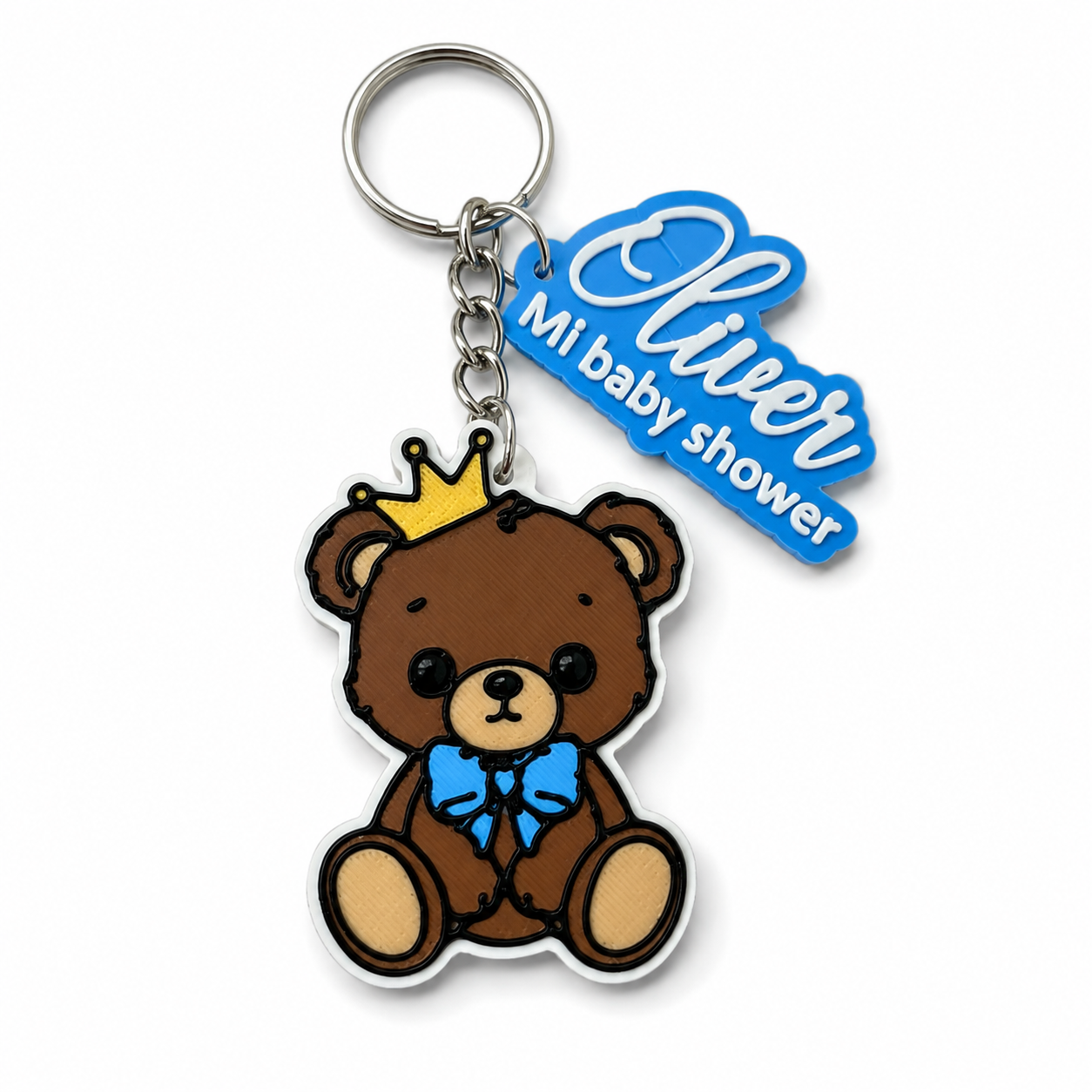 Souvenir Llavero 3D de Osito Príncipe Personalizado para Baby Shower · foto 1 de 2