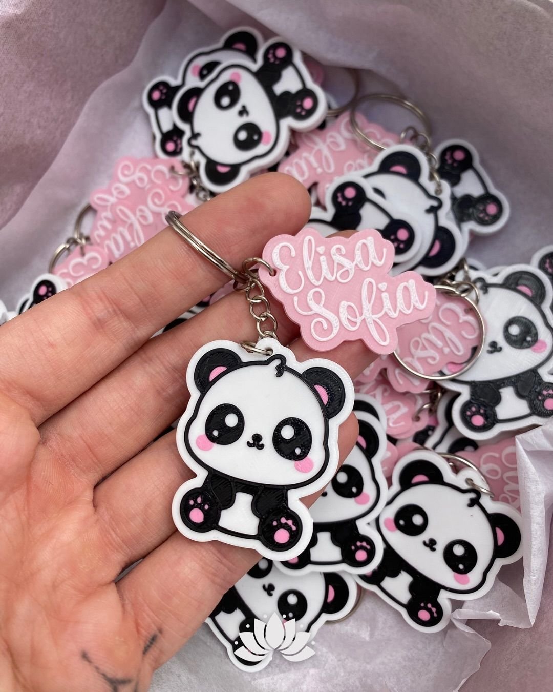Llavero personalizado Panda Kawaii con Nombre · foto 2 de 2